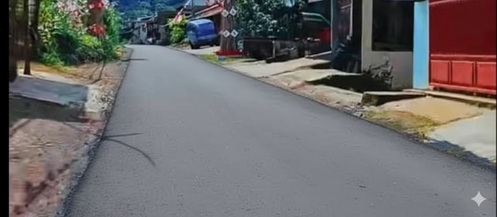Jalan beraspal di Desa Genteng